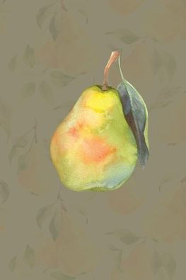 Pear Journal: 120 Blank pages with lightly imprinted pear