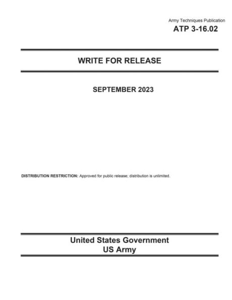 Army Techniques Publication ATP 3-16.02 Write for Release September 2023