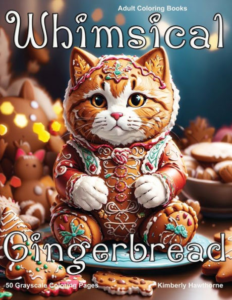 Whimsical Gingerbread Grayscale Coloring Book for Adults: 50 Grayscale Coloring Pages