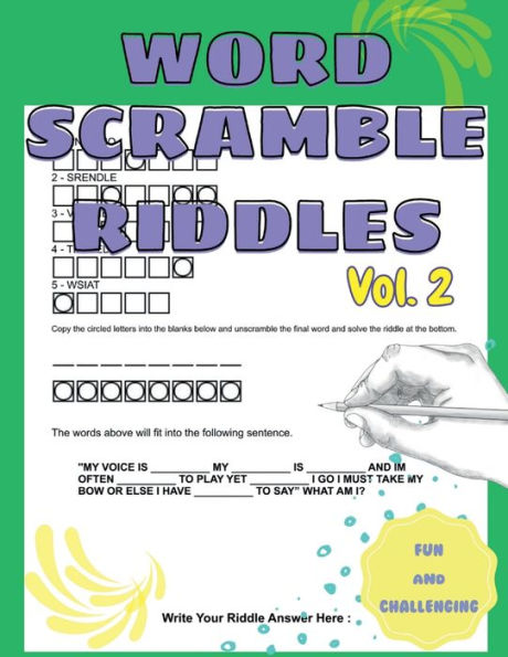 Fun and Challenging Word Scramble Riddles Vol 2: Word Scramble Book for Adults: Jumble Word Game