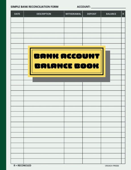 Bank Account Balance Book: Checking and Savings Account Ledger