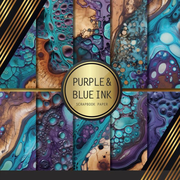 Purple & Blue Ink Scrapbook Paper: Double Sided Craft Paper For Card Making, Origami & DIY Projects Decorative Scrapbooking