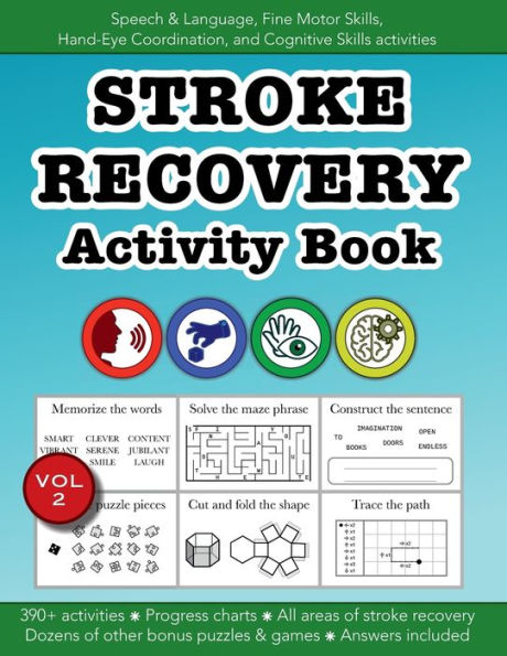 Stroke Recovery Activity Book VOL 2: Speech & Language, Fine Motor Skills, Hand-Eye Coordination, Cognitive Skills:Education resources by Bounce Learning Kids