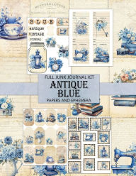 Antique Blue: Junk Journal Kit by Nifty Crafty House