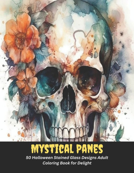 Mystical Panes: 50 Halloween Stained Glass Designs Adult Coloring Book for Delight
