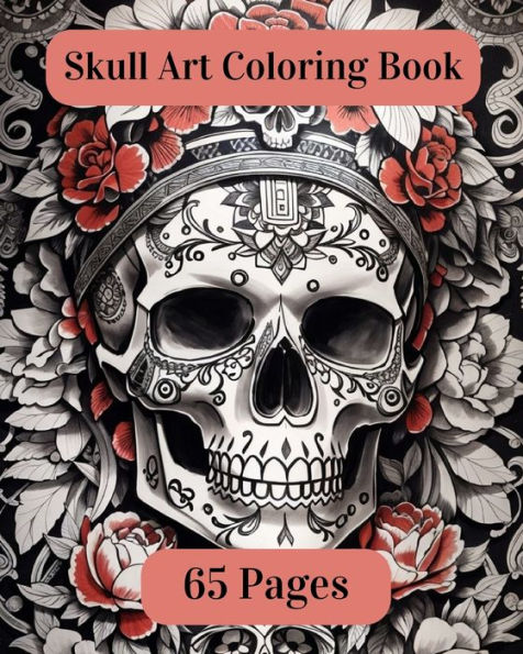 Skull Art Coloring Book For Relaxation & Stress relief