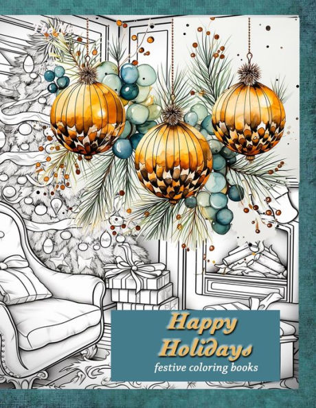 Barnes and Noble Festive coloring books Happy Holidays: Festive