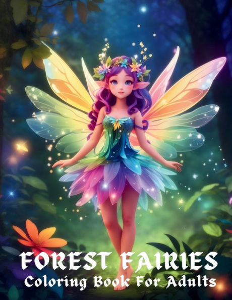 Forest Fairies Coloring Book For Adults Relax with Magical Fairies and Flower Designs