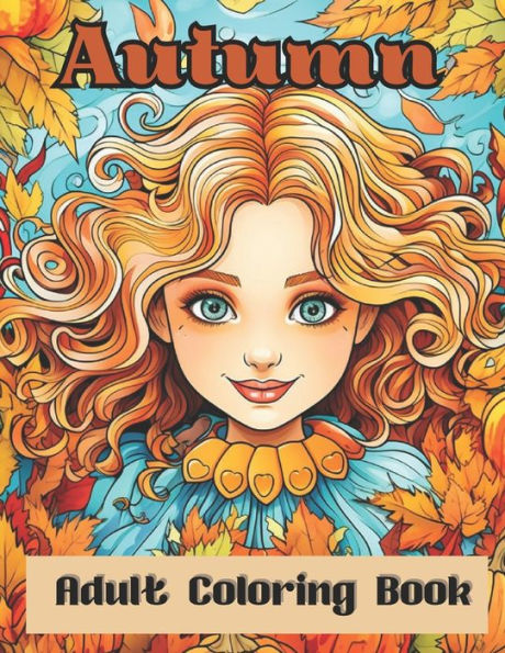 Autumn adult coloring book