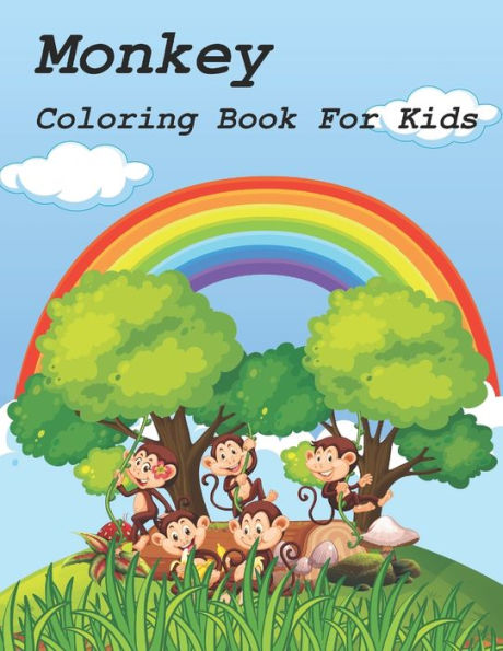 Monkey Coloring Book For Kids: Children will learn about wild monkeys