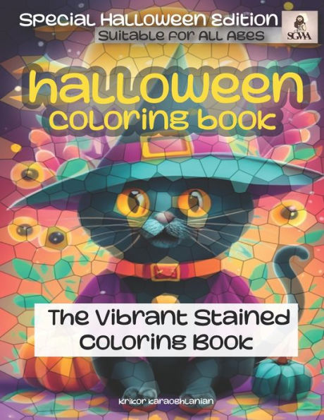 Halloween Edition: The Vibrant Stained Coloring Book: Halloween Coloring Book for Kids and Adults