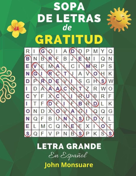 SOPA DE LETRAS DE GRATITUD. LETRA GRANDE: Encuentra, Descubre y Actúa