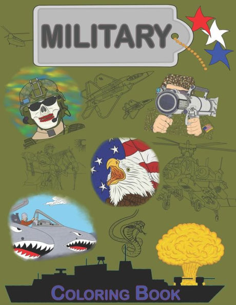 Military Coloring Book: Stress relief activity book packed with 60 detailed coloring pages depicting war machinery, scenes and soldiers.