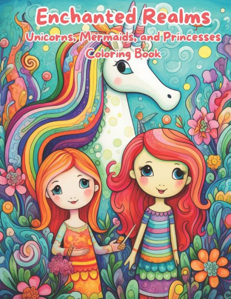 Enchanted Realms: Unicorns, Mermaids, and Princesses Coloring Book: Magical Adventures: Coloring the World of Unicorns, Mermaids, and Princesses.
