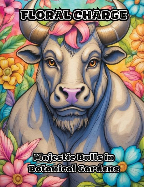 Floral Charge: Majestic Bulls in Botanical Gardens