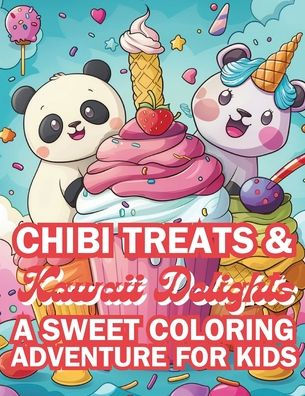 Chibi Treats & Kawaii Delights A Sweet Coloring Adventure for Kids: Adorable Characters and Irresistible Sweets with 4 Illustrations per Page!