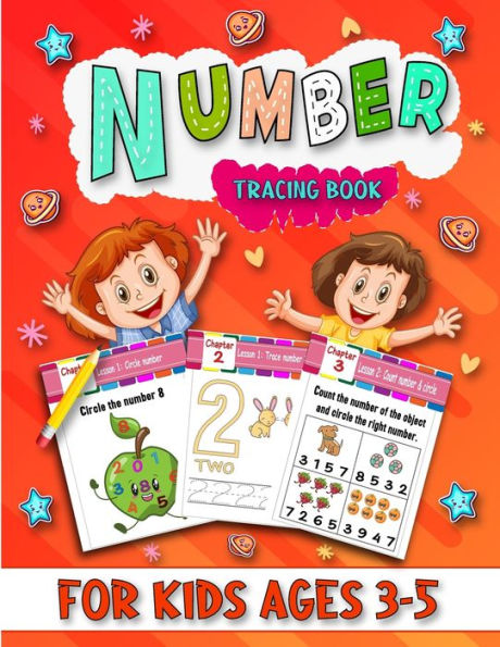 Number Tracing Book For Kids Ages 3-5: Learn interesting exercises like line tracing, knowing numbers, and counting to develop a pleasant and informative experience that enhances mathematics skills in a fun way.