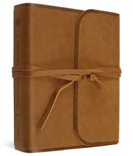 Title: ESV Single Column Journaling Bible (Natural Leather, Brown, Flap with Strap), Author: Crossway