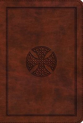 ESV Large Print Compact Bible (TruTone, Brown, Mosaic Cross Design)