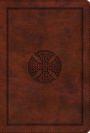 ESV Large Print Compact Bible (TruTone, Brown, Mosaic Cross Design)
