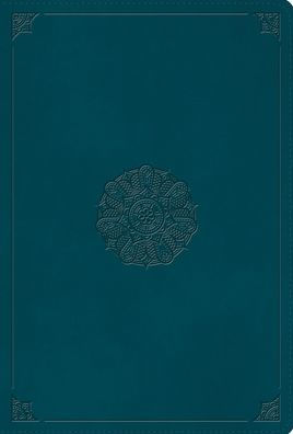 ESV Giant Print Thinline Bible, Red Letter (TruTone, Deep Teal, Emblem Design)