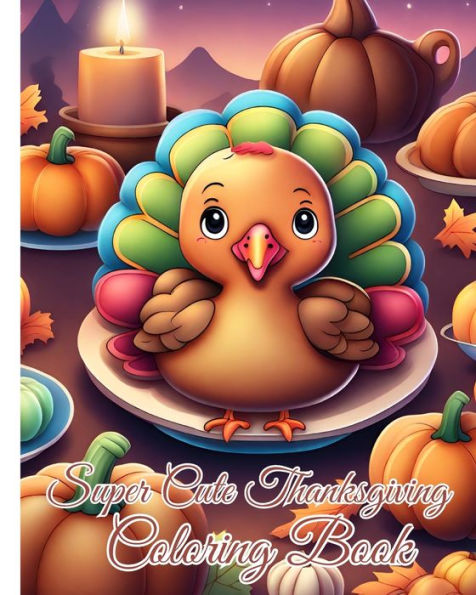 Super Cute Thanksgiving Coloring Book: Unique Turkey Design Thanksgiving Dinner 50 Coloring Pages Book for Relaxation