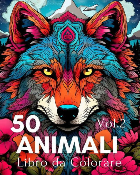 Libro da Colorare 50 Animali Vol.2: Pagine facili da Colorare con Animali della Fattoria, Creature Marine