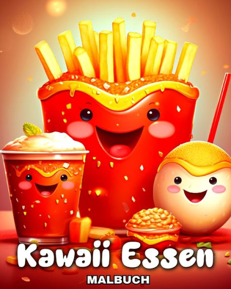 Kawaii Essen Malbuch: Kawaii Ausmalbuch mit Niedlichen Illustrationen von Speisen zum Ausmalen