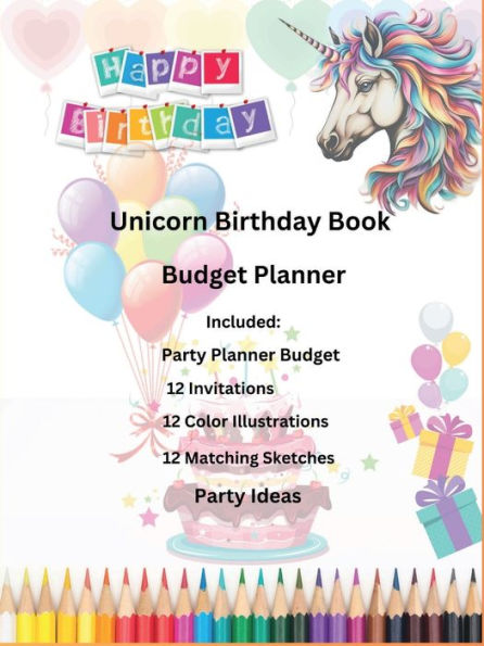 Unicorn Birthday Book Budget Planner