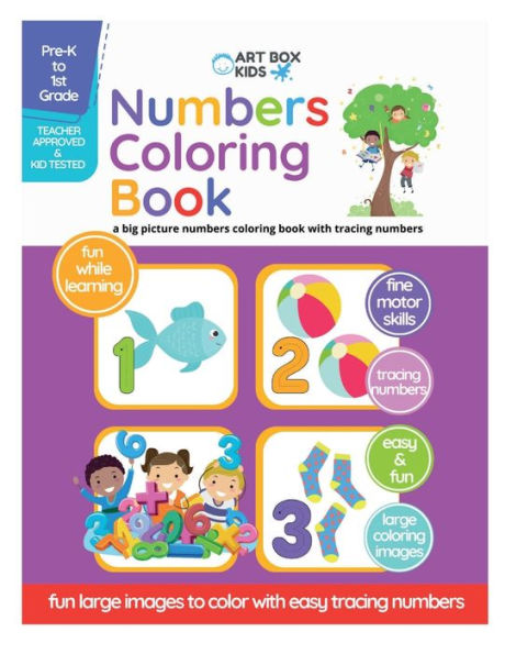 Numbers Coloring Book: Toddler PreK Kindergarten 1st Grade Large Coloring Images Tracing Numbers Adaptive Coloring 123 Tracing Numbers