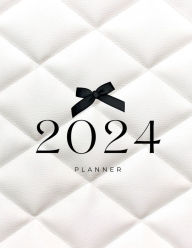 Title: 2024 Fashion White Quilted & Black Bow Planner: 8.5 x11 , 150 Pages Dated Monthly Weekly Planner, Author: Monique Layzell