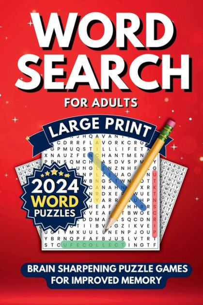 Word Search Book for Adults Large Print: Brain Sharpening Word Find ...