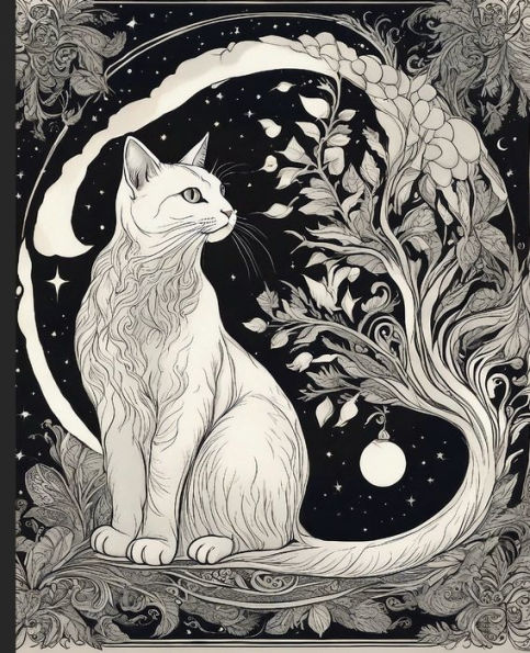 Turkish Van Cat Notebook: Vintage style aesthetic Anatolian Swimming Cat art nouveau journal. Majestic feline design.