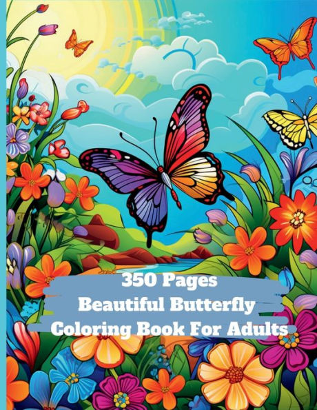 Charming Adult Coloring Book with Butterflies and Flowers - Mindfulness Relaxation