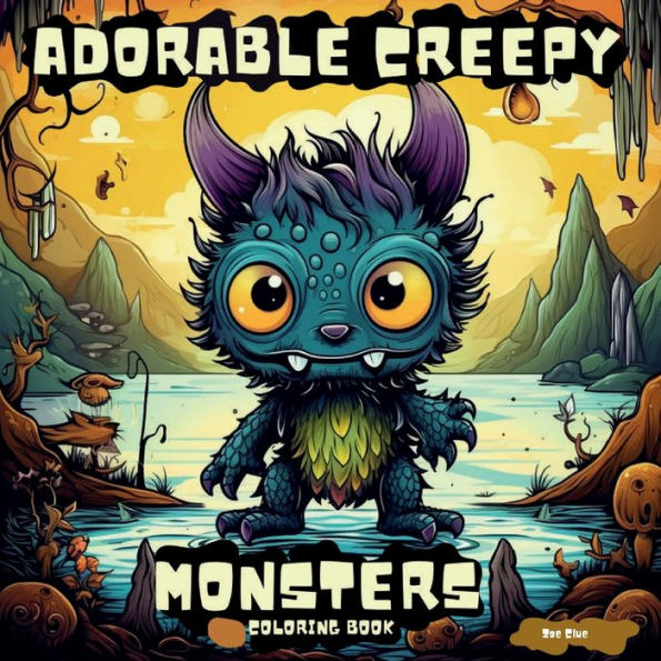 Adorable Creepy Monsters Coloring Book: Cute Horror Spooky Coloring Pages for Adults fantasy monsters creatures coloring book