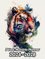 Watercolor Tiger 5 Year Monthly Planner: Large 60 Month Calendar Gift For People Who Love Safari Animals, Wildlife Animal Lovers For Back To School, Office,