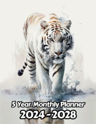 Title: Watercolor White Tiger 5 Year Monthly Planner: Large 60 Month Calendar Gift For People Who Love Cats, Wildlife Animal Lovers For Back To School, Office, Work, Author: Designs By Sofia