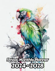 Title: Watercolor Macaw Parrot 5 Year Monthly Planner: Large 60 Month Calendar Gift For People Who Love Birds, Birds of Pray Lovers For Back To School, Office, Work, Author: Designs By Sofia