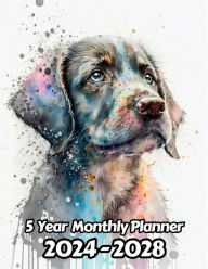 Title: Watercolor Dog 5 Year Monthly Planner: Large 60 Month Calendar Gift For People Who Love Puppies, Pets Lovers For Back To School, Office, Work 8.5 x 11, Author: Designs By Sofia