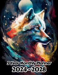 Title: Abstract Wolf 5 Year Monthly Planner v5: Large 60 Month Planner Gift For People Who Love Forest Animals, Animal Lovers 8.5 x 11 Inches 122 Pages, Author: Designs By Sofia