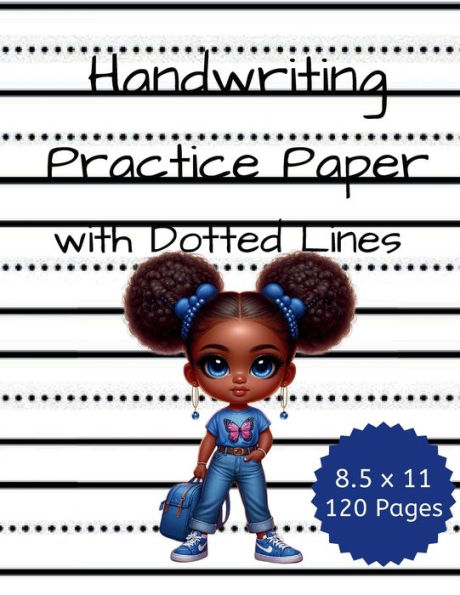 Handwriting Practice Paper Dotted Lines Notebook 120 Pages 8.5x11