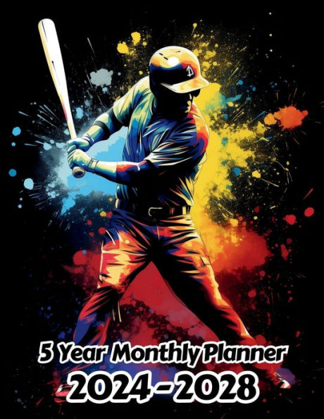 Abstract Baseball 5 Year Monthly Planner v6: Large 60 Month Planner Gift For People Who Love Field Sport, Sport Lovers 8.5 x 11 Inches 122 Pages