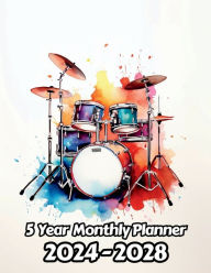 Title: Watercolor Drums 5 Year Monthly Planner: Large 60 Month Planner Gift For People Who Love Music, Instrument Lovers 8.5 x 11 Inches 122 Pages, Author: Designs By Sofia