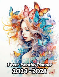 Title: Watercolor Butterflies 5 Year Monthly Planner v36: Large 60 Month Planner Gift For People Who Love Wildlife, Nature Lovers 8.5 x 11 Inches 122 Pages, Author: Designs By Sofia