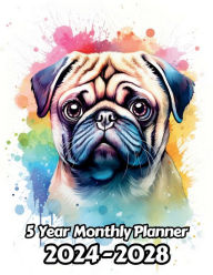 Title: Watercolor Pugs 5 Year Monthly Planner: Large 60 Month Planner Gift For People Who Love Dog, Puppy and Pet Lovers 8.5 x 11 Inches 122 Pages, Author: Designs By Sofia