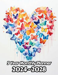 Title: Watercolor Butterflies 5 Year Monthly Planner v17: Large 60 Month Planner Gift For People Who Love Wildlife, Nature Lovers 8.5 x 11 Inches 122 Pages, Author: Designs By Sofia