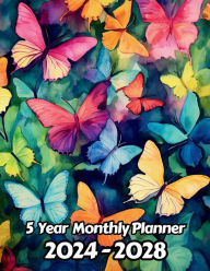 Title: Watercolor Butterflies 5 Year Monthly Planner v26: Large 60 Month Planner Gift For People Who Love Wildlife, Nature Lovers 8.5 x 11 Inches 122 Pages, Author: Designs By Sofia