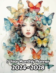 Title: Watercolor Butterflies 5 Year Monthly Planner v1: Large 60 Month Planner Gift For People Who Love Wildlife, Nature Lovers 8.5 x 11 Inches 122 Pages, Author: Designs By Sofia