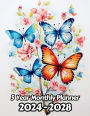 Watercolor Butterflies 5 Year Monthly Planner v35: Large 60 Month Planner Gift For People Who Love Wildlife, Nature Lovers 8.5 x 11 Inches 122 Pages