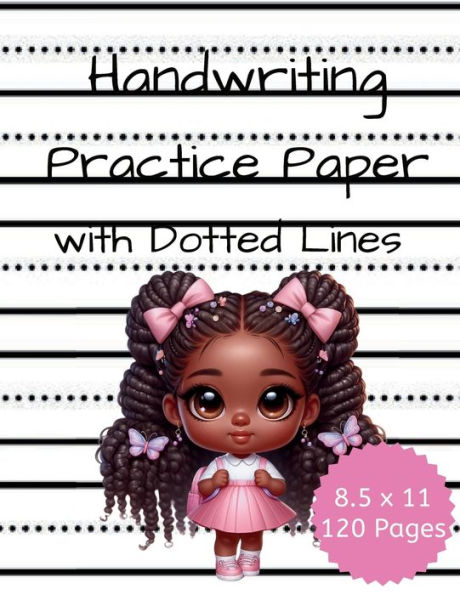 Handwriting Practice Paper Dotted Lines Notebook 120 Pages 8.5x11